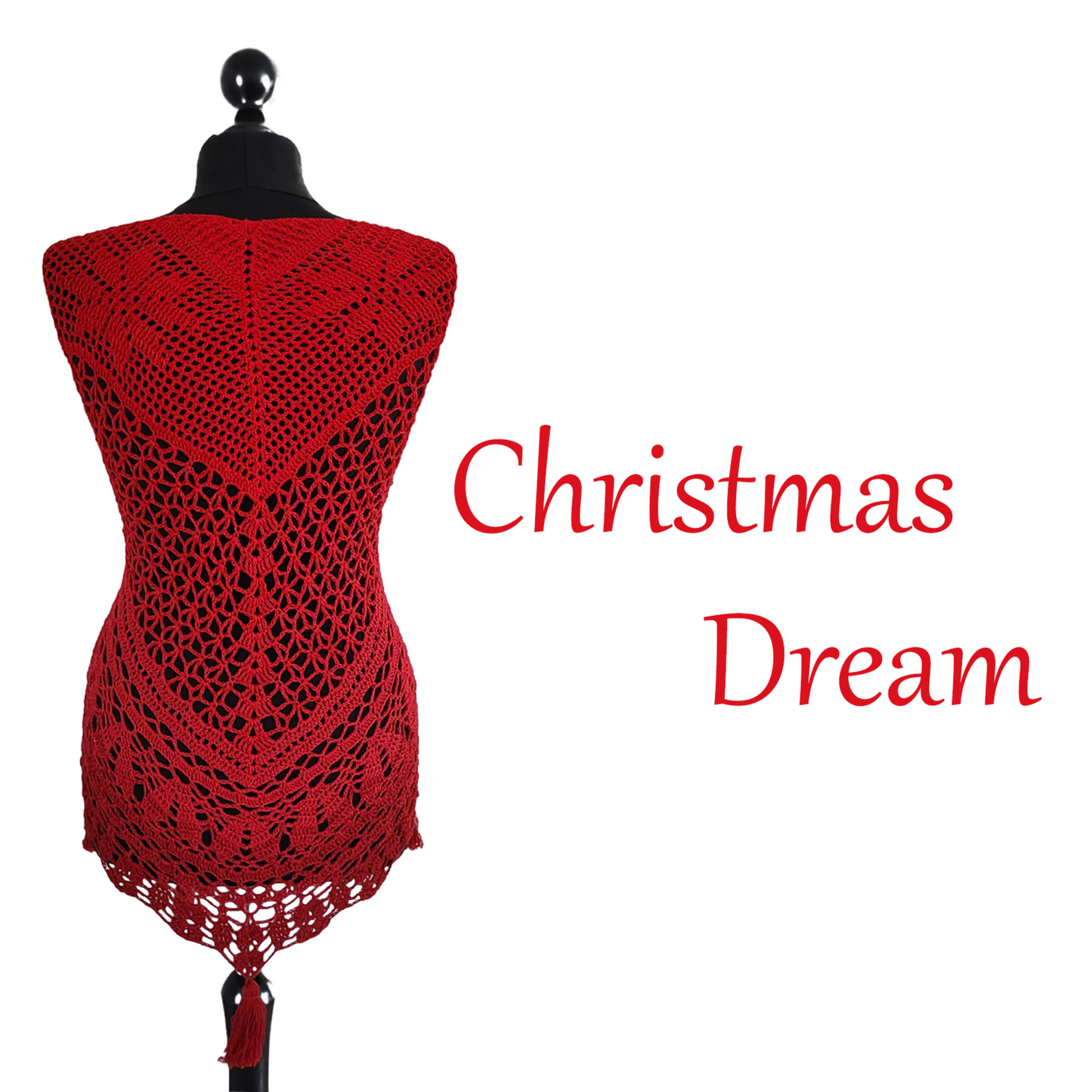 Häkelanleitung Tuch Christmas Dream auf Deutsch und Englisch