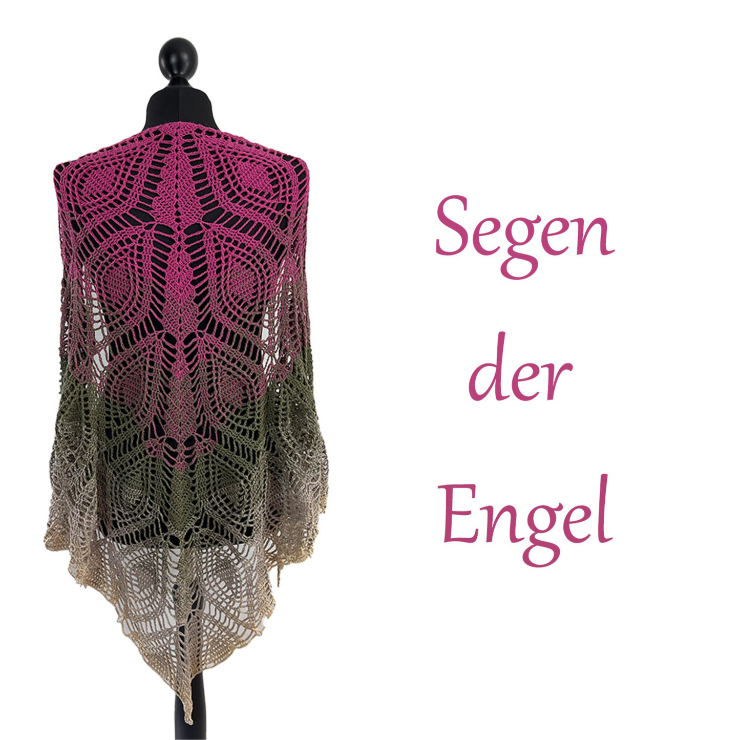 Häkelanleitung Tuch Segen der Engel auf Deutsch und Englisch