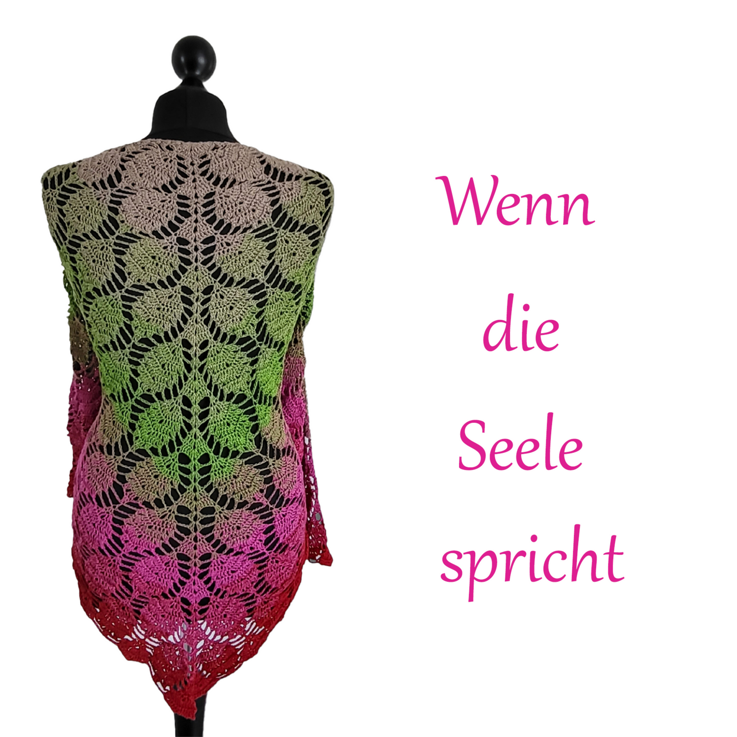 Häkelanleitung Tuch Wenn die Seele spricht auf Deutsch und Englisch