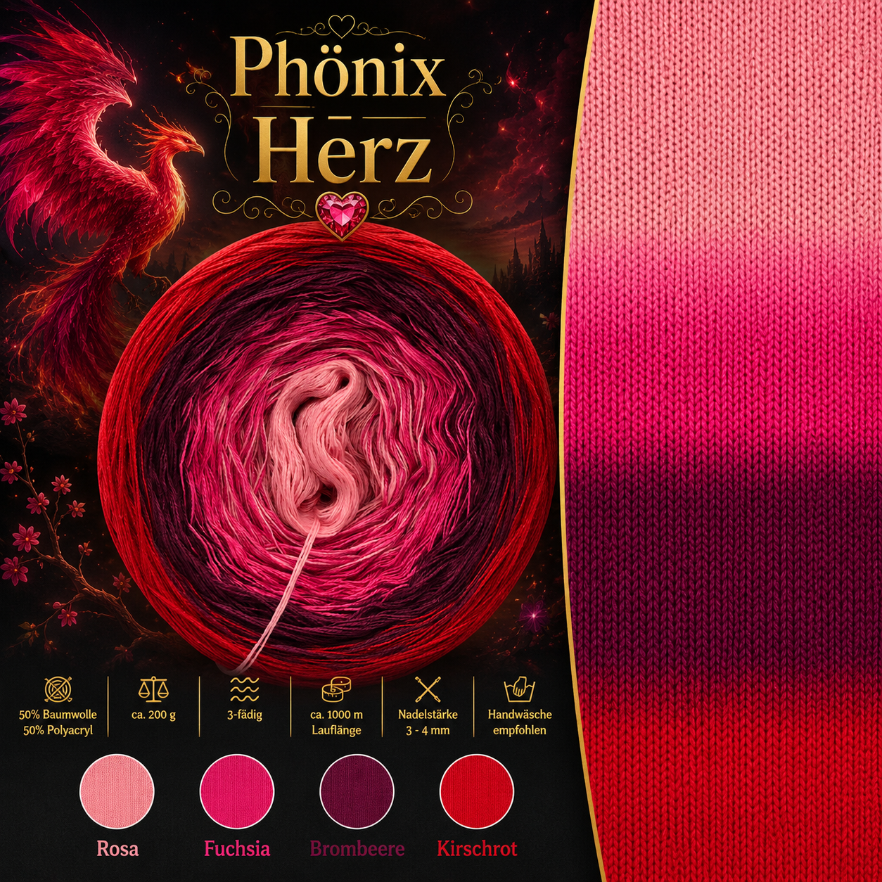 Bobbel Phönix-Herz