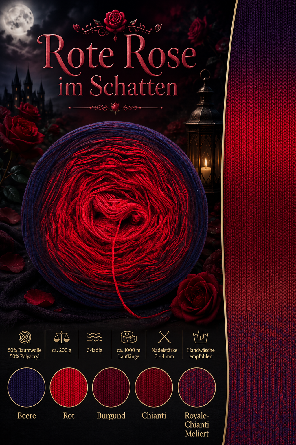 Bobbel Rote Rose im Schatten