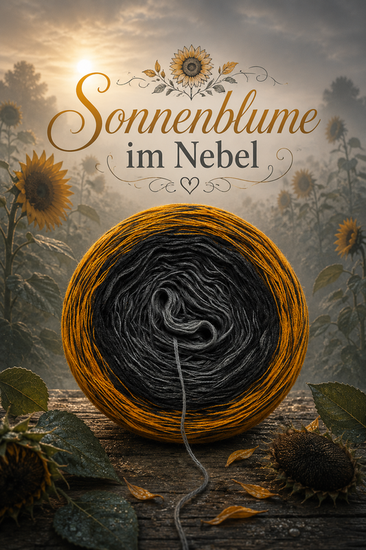 Bobbel Sonnenblume im Nebel
