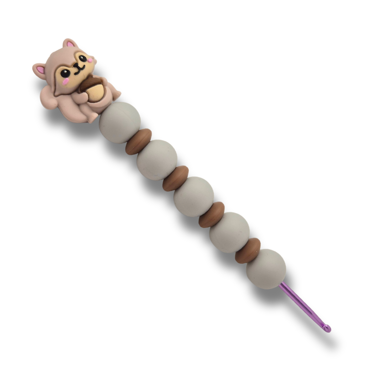 Ergonomische Häkelnadel aus Silikonperlen 3,0 mm  Eichhörnchen