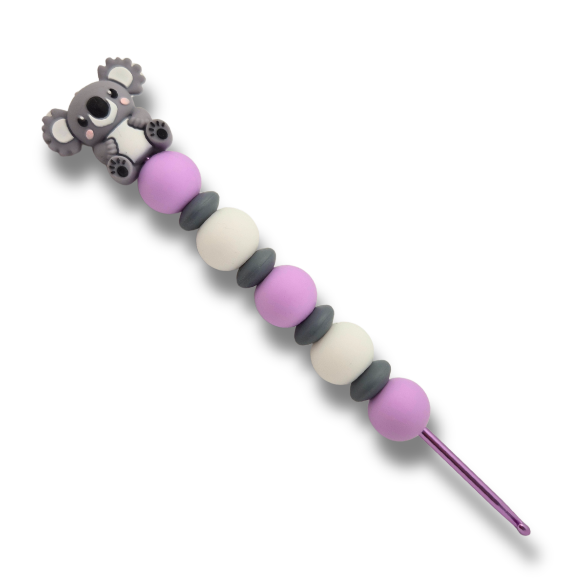 Ergonomische Häkelnadel aus Silikonperlen 3,0 mm Koala