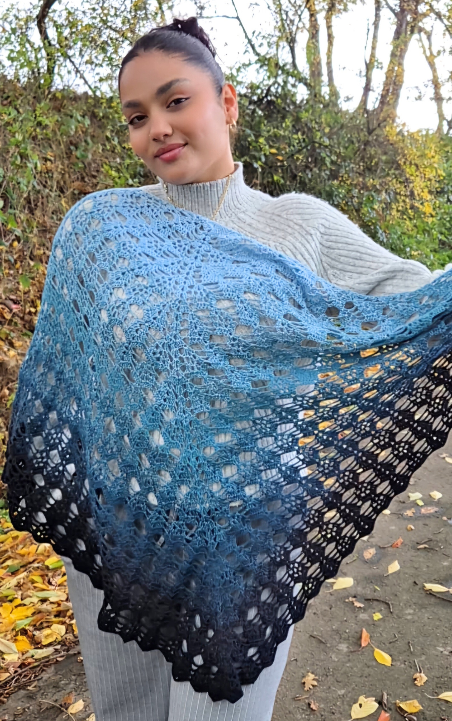 Häkelanleitung „Sternschnuppen“ – elegantes Dreieckstuch als PDF