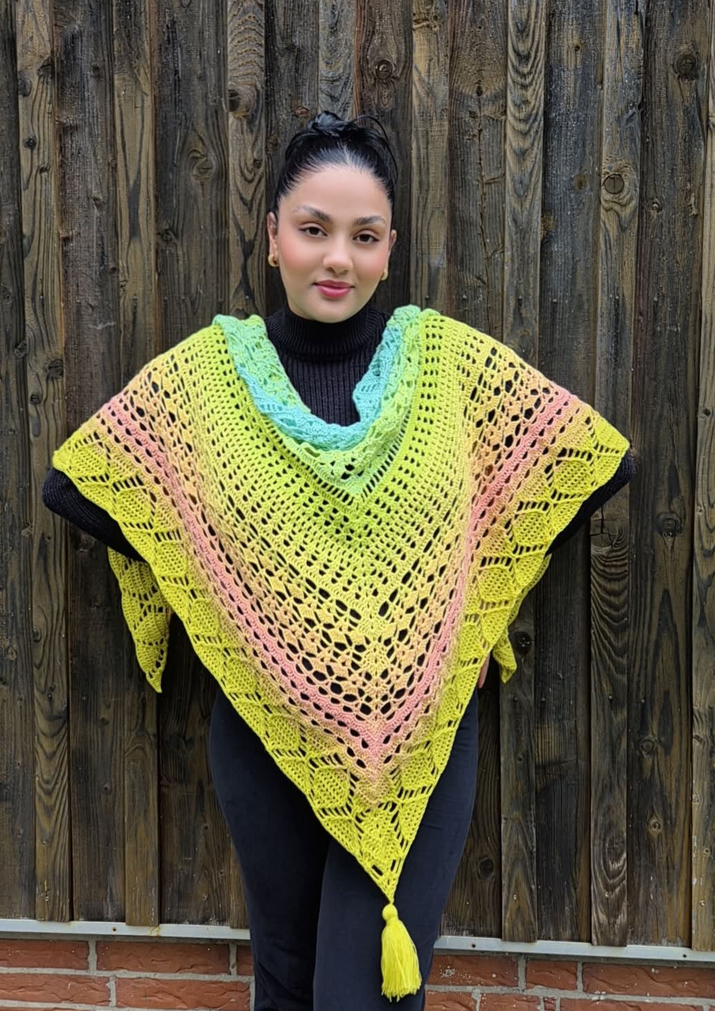 Häkelanleitung Cal 2 in 1 „Azra“ – elegantes Dreieckstuch & Poncho als PDF