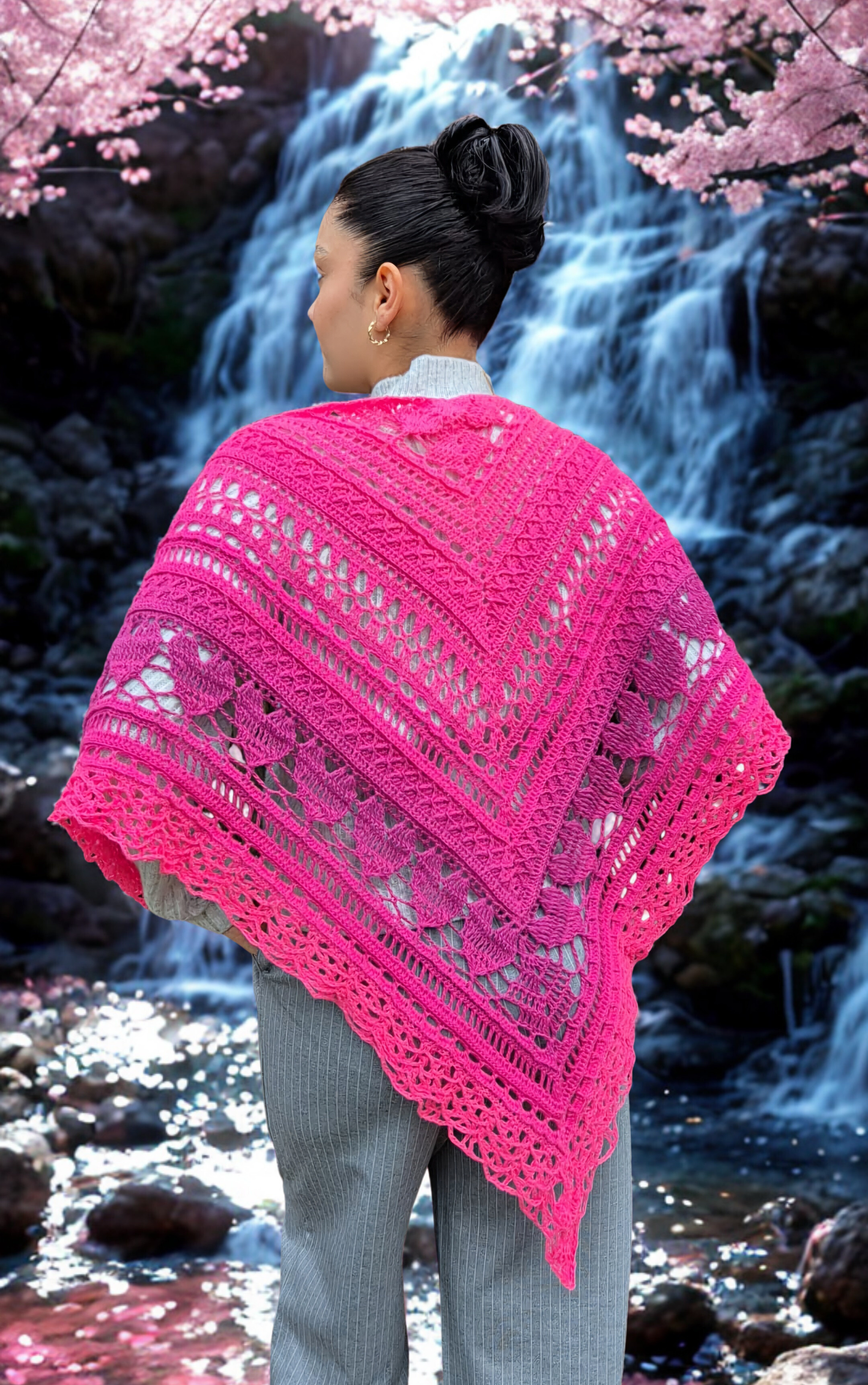 Häkelanleitung Tuch Amour auf Deutsch und Englisch