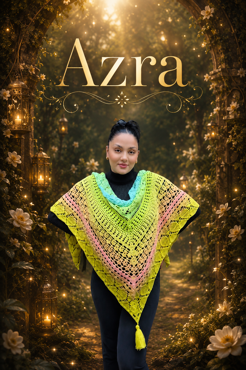 Häkelanleitung Cal 2 in 1 „Azra“ – elegantes Dreieckstuch & Poncho als PDF