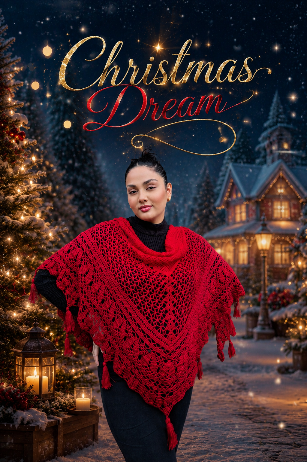 Häkelanleitung Tuch Christmas Dream – Dreieckstuch mit digitaler Häkelschrift & Schritt-für-Schritt PDF-Anleitung