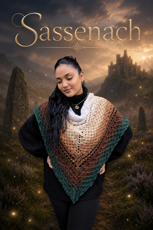 Häkelanleitung „Sassenach“ – elegantes Dreieckstuch als PDF