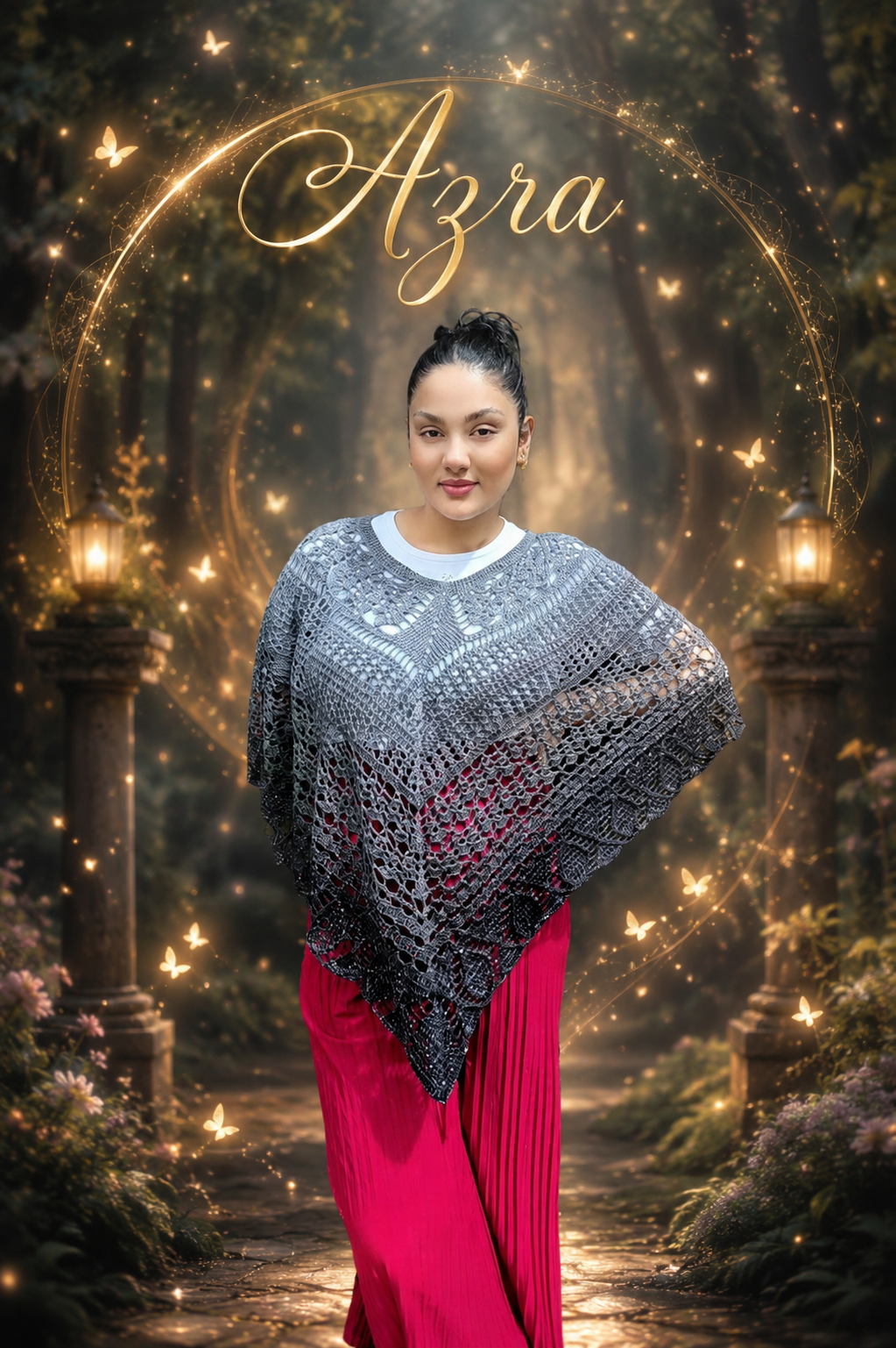 Häkelanleitung Cal 2 in 1 „Azra“ – elegantes Dreieckstuch & Poncho als PDF