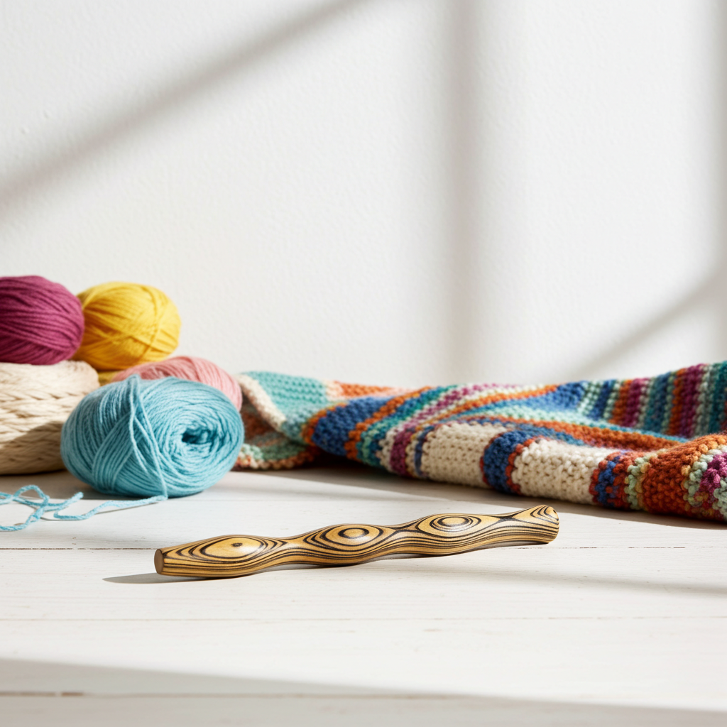 Handgefertigte Holz-Häkelnadel aus Multiplex 2,5–4,5 mm – ergonomisches Unikat
