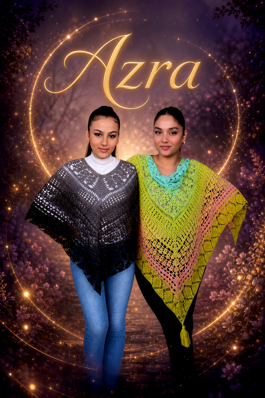 Häkelanleitung Cal 2 in 1 „Azra“ – elegantes Dreieckstuch & Poncho als PDF