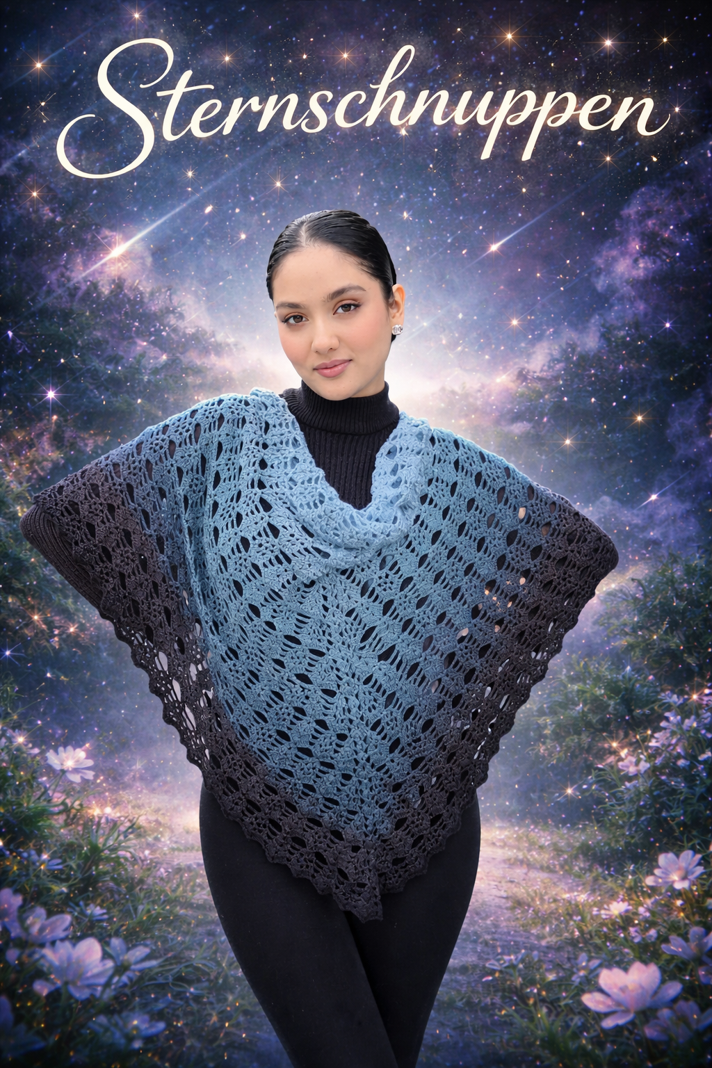 Häkelanleitung „Sternschnuppen“ – elegantes Dreieckstuch als PDF